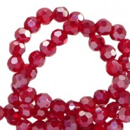 Top Facet kralen 4mm rond Wine red-pearl shine coating